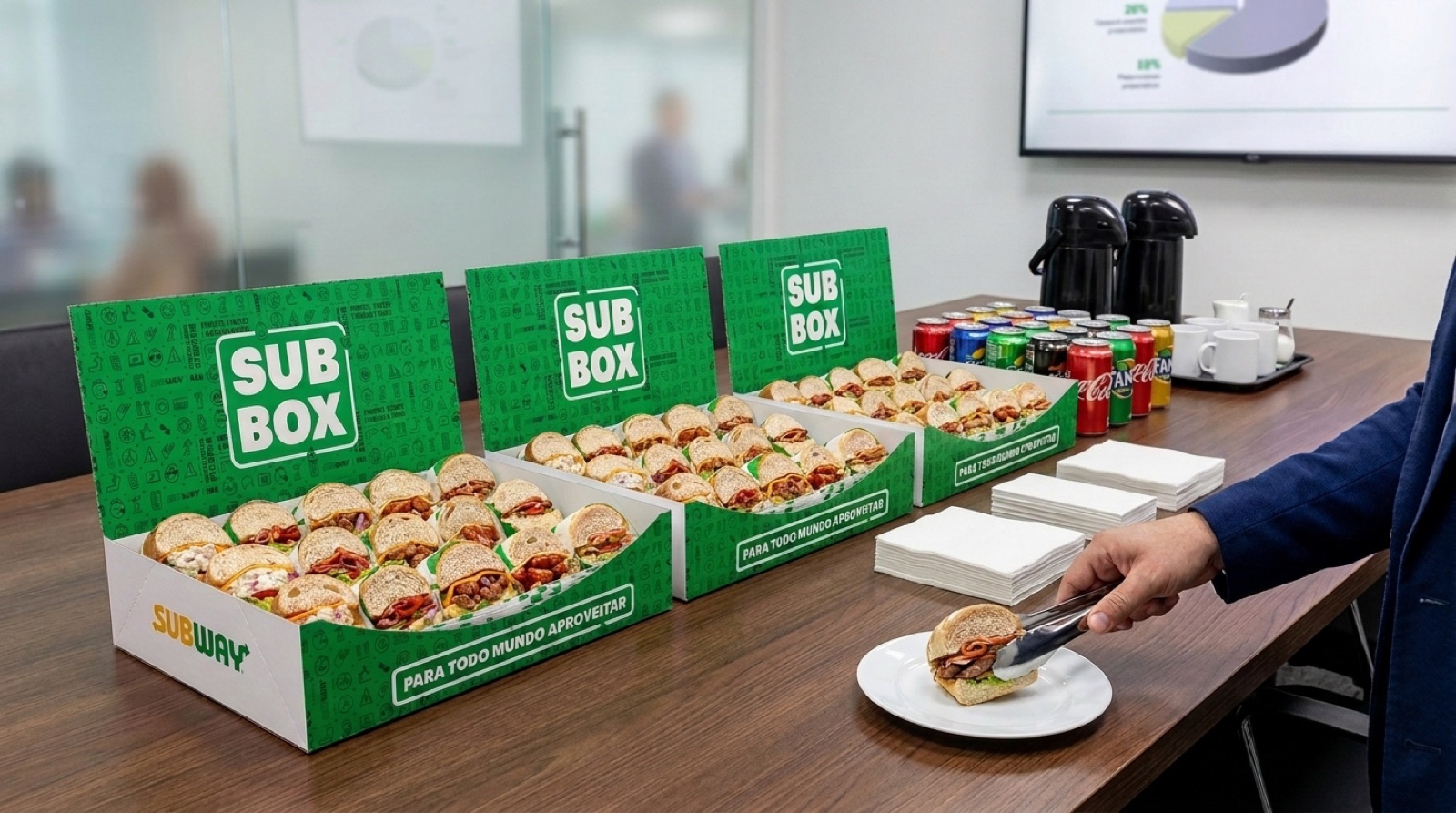 SUB BOX servido em um coffee break corporativo