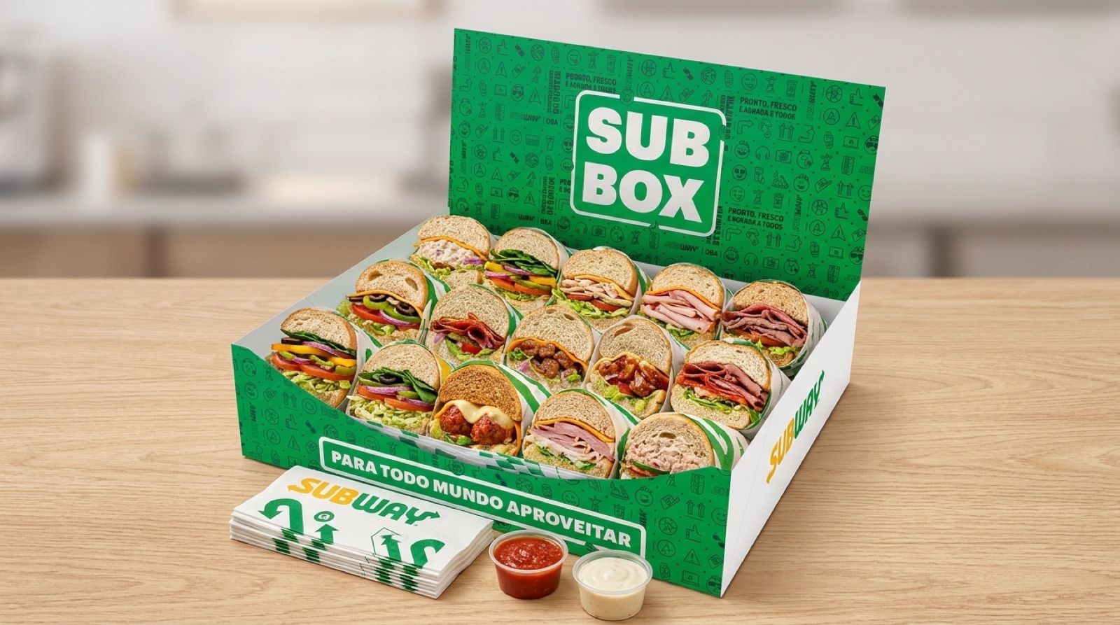 SUB BOX Subway para festas, eventos, reuni&otilde;es e coffee breaks